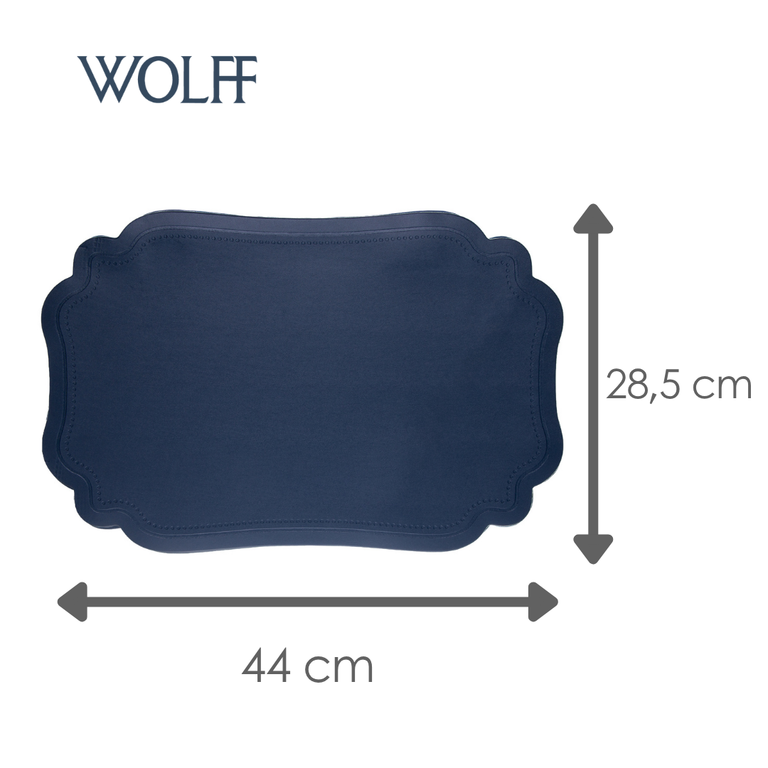 Lugar Americano Dupla Face Altessa 45cm x 30cm Bege e Azul Escuro PVC - Wolff