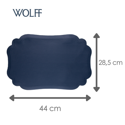 Lugar Americano Dupla Face Altessa 45cm x 30cm Bege e Azul Escuro PVC - Wolff