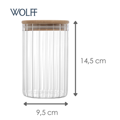 Porta Mantimento com Tampa de Bambu 700ml Vidro Borossilicato - Wolff