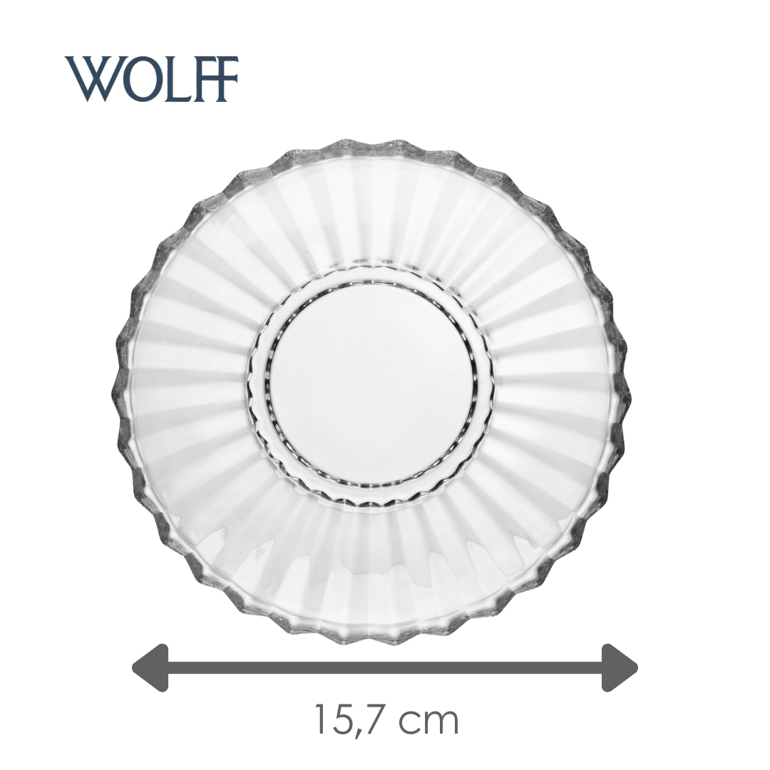 Conjunto 4 Pratos para Doce Geneva 16cm x 2,5cm Cristal - Wolff