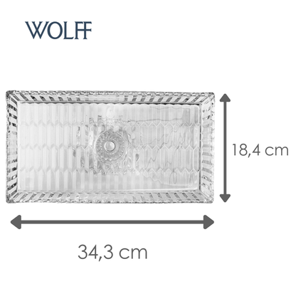 Travessa Geneva com Pé 34,5cm x 18,5cm x 11,5cm Cristal Ecológico - Wolff