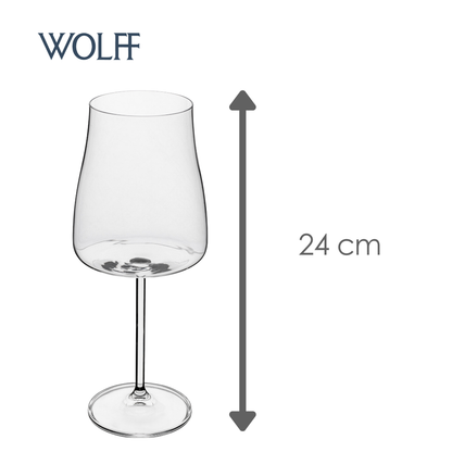 Jogo 6 Taças de Vinho De Cristal Ecológico Bohemia Alex 600Ml - Wolff