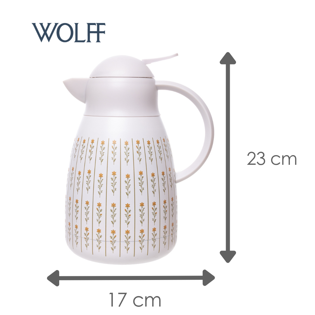 Garrafa Térmica com Dupla Parede Flor do Campo 1,2L Aço Inox - Wolff