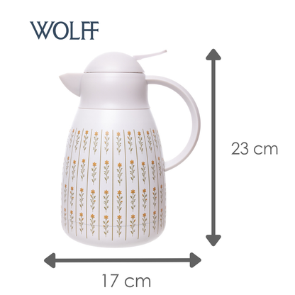 Garrafa Térmica com Dupla Parede Flor do Campo 1,2L Aço Inox - Wolff