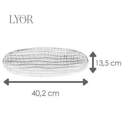 Travessa Quadrix 40,2cm x 13,5cm x 3,3cm Cristal - Lyor