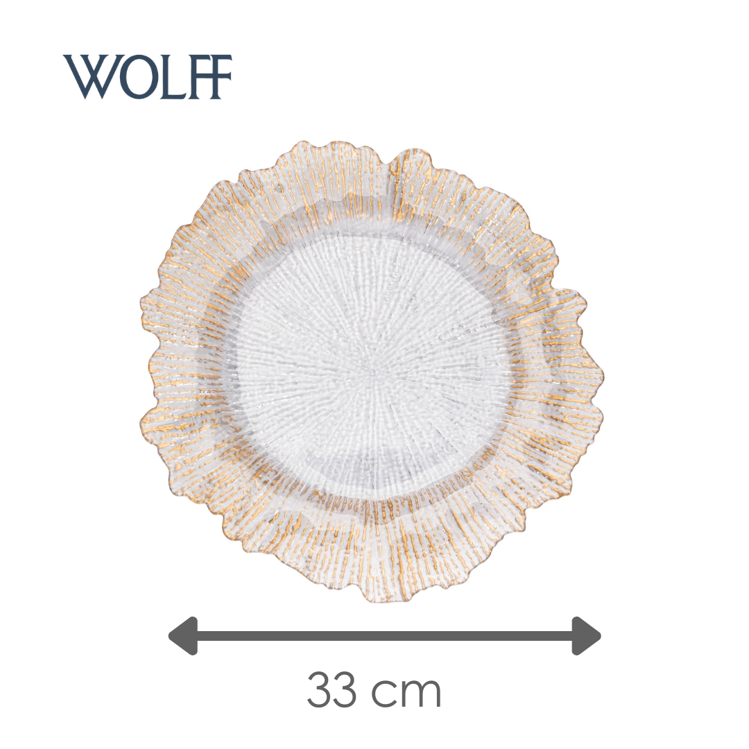 Sousplat de Plástico com Fios de Ouro 33cm - Wolff