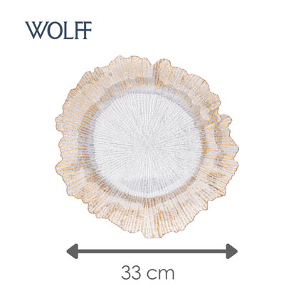 Sousplat de Plástico com Fios de Ouro 33cm - Wolff