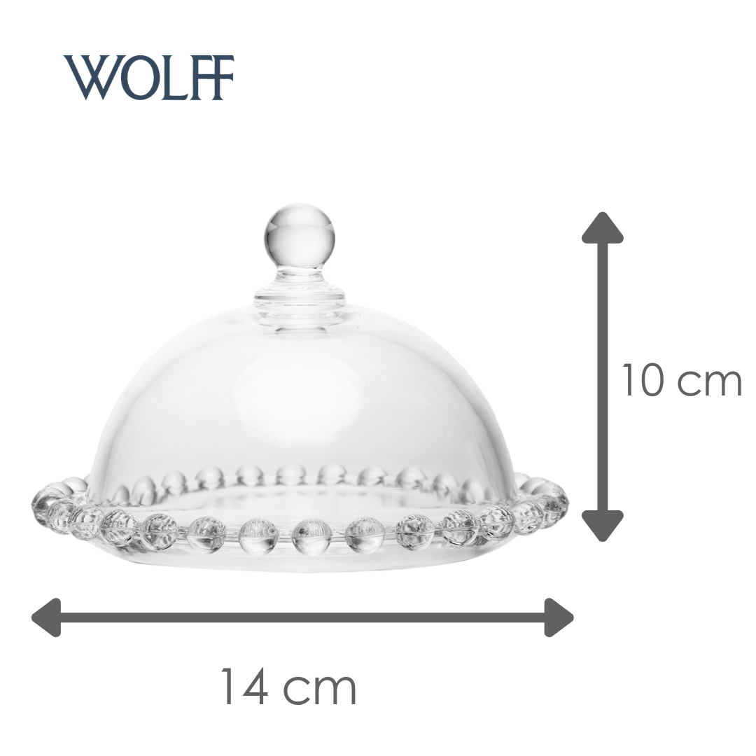 Mini Prato para Doce com Tampa Pearl 14cm x 10cm Cristal Ecológico - Wolff