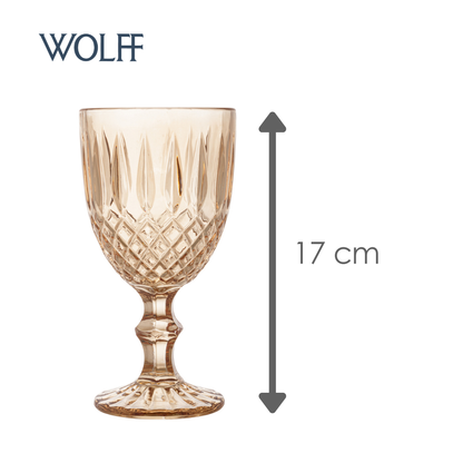 Taça Água Greek 320ml Âmbar Metalizado Vidro – Wolff