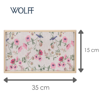 Bandeja Decorativa Blossom Garden 25cm x 15cm x 3cm Dourada Metal - Wolff