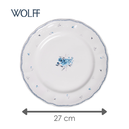 Prato Raso Florescer 27cm Azul Cerâmica - Wolff