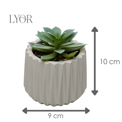 Cachepot com Sucelenta Artificial Prismatto 9cm x 10cm Cinza Cimento - Lyor