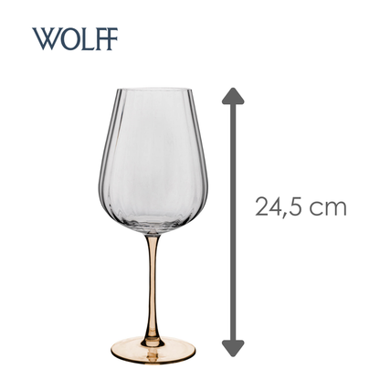 Conjunto 2 Taças de Vinho De Vidro Com Haste Âmbar Classic 560Ml - Wolff