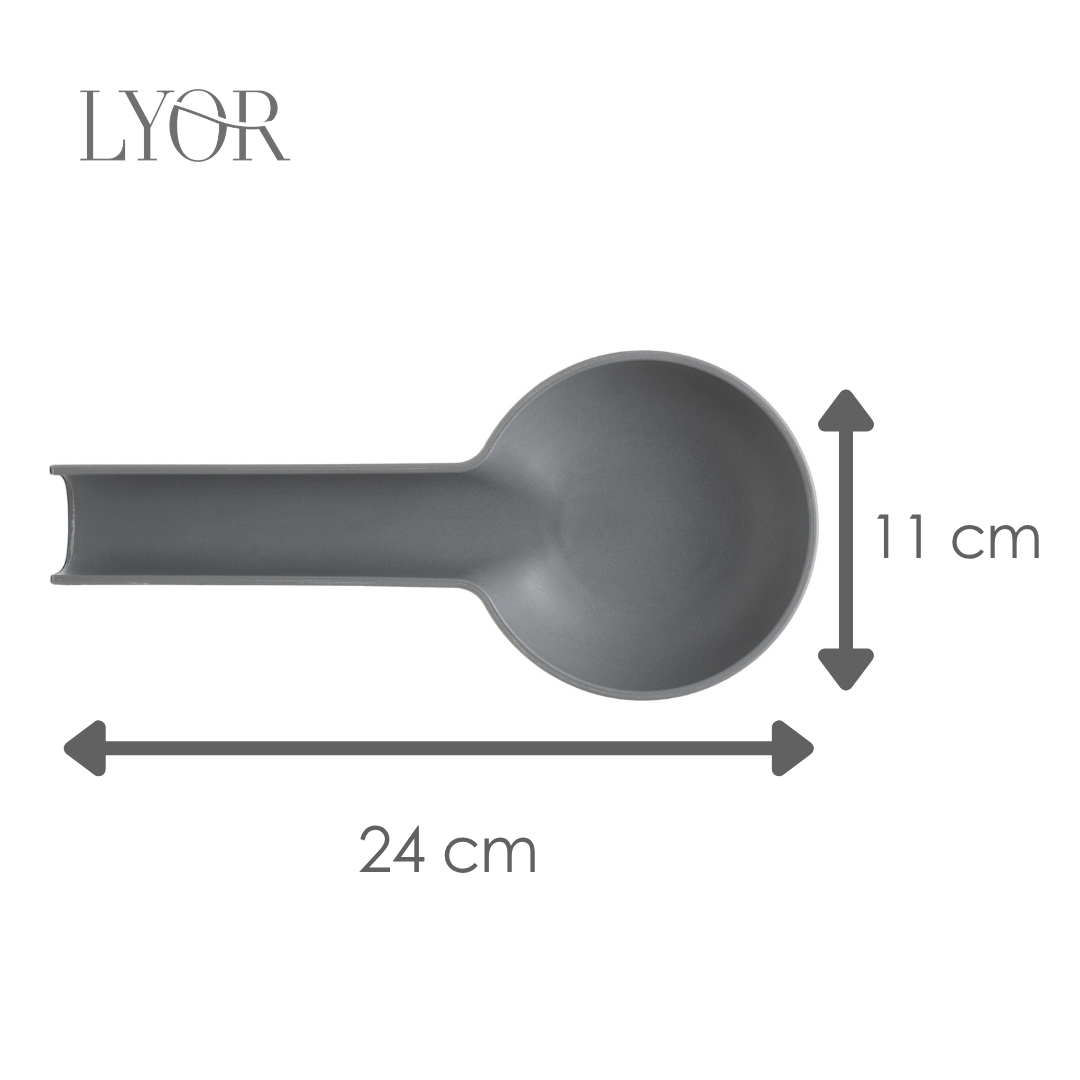 Descanso para Talher 11cm x 24cm x 3cm Cinza PP e Bambu - Lyor