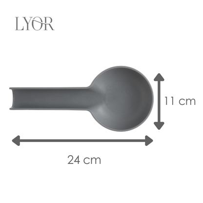 Descanso para Talher 11cm x 24cm x 3cm Cinza PP e Bambu - Lyor