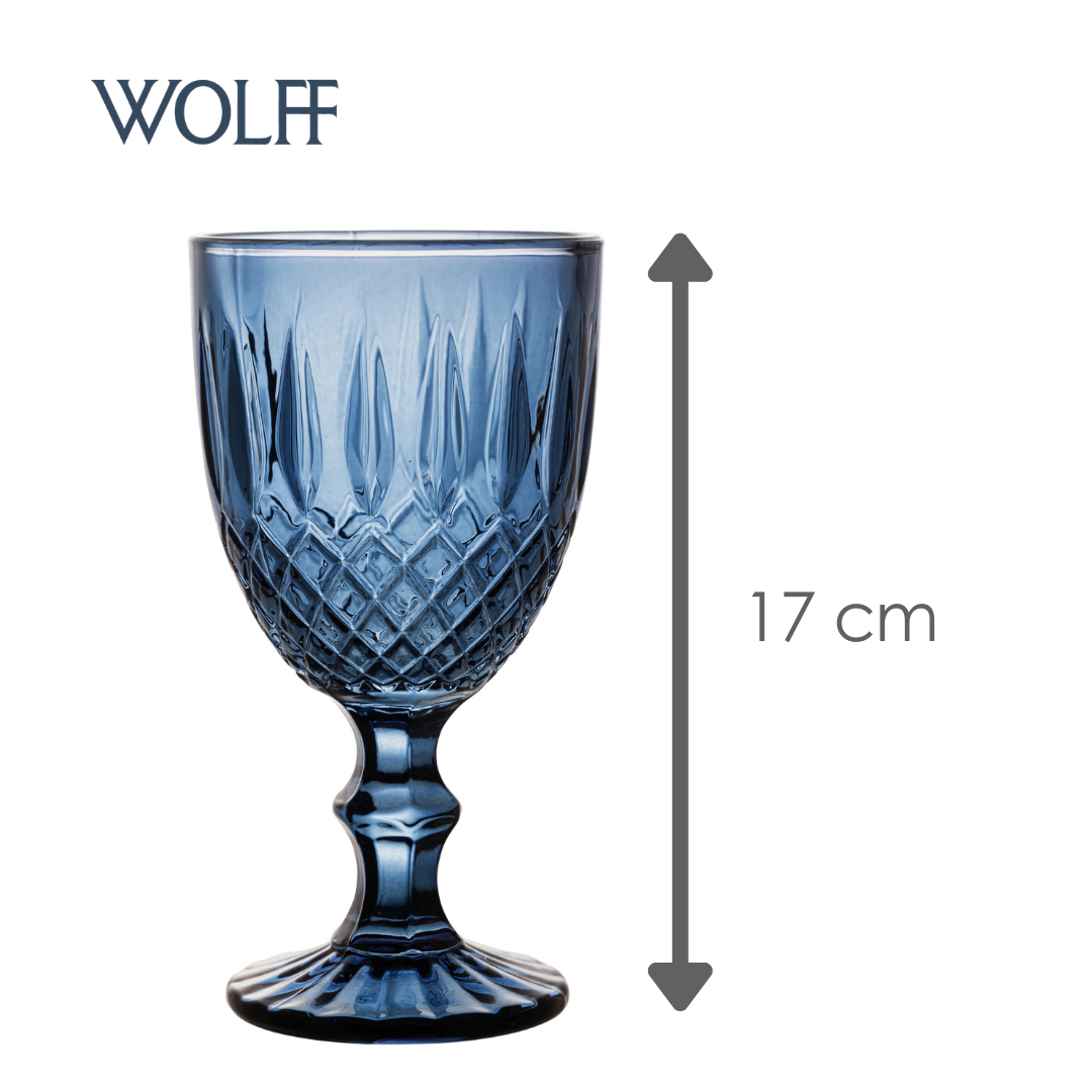 Taça Água Greek 320ml Azul Vidro – Wolff