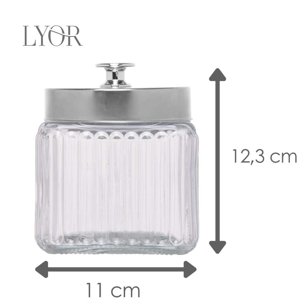 Pote de Vidro com Tampa de Metal Vegas 850ml - Lyor