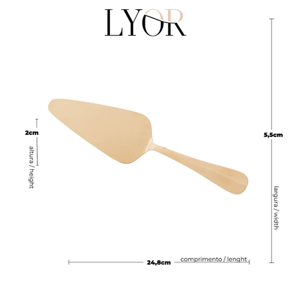 Espátula de Aço Inox para Bolo Positano Dourada 25cm- Lyor