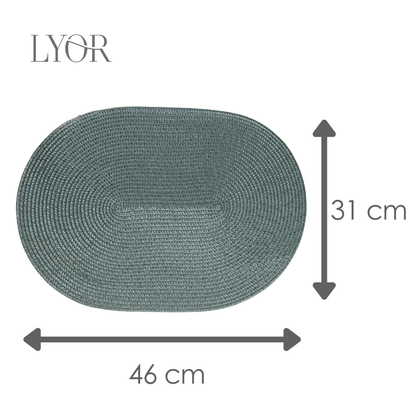 Lugar Americano Oval Fresno 46cm x 31cm Verde Militar Polipropileno - Lyor