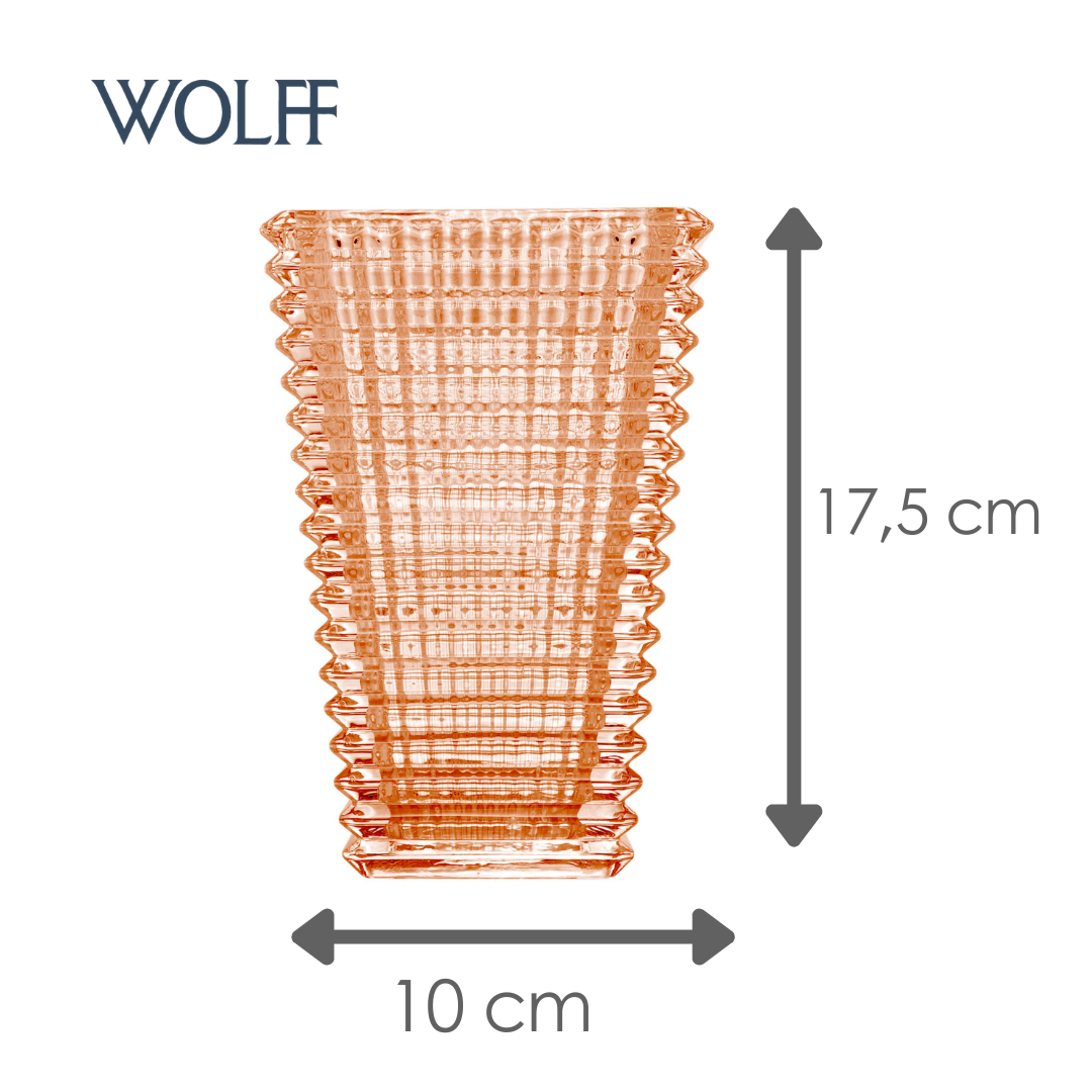 Vaso de Cristal Maya Âmbar Metalizado 10cm x 7,5cm x 17,5cm - Wolff