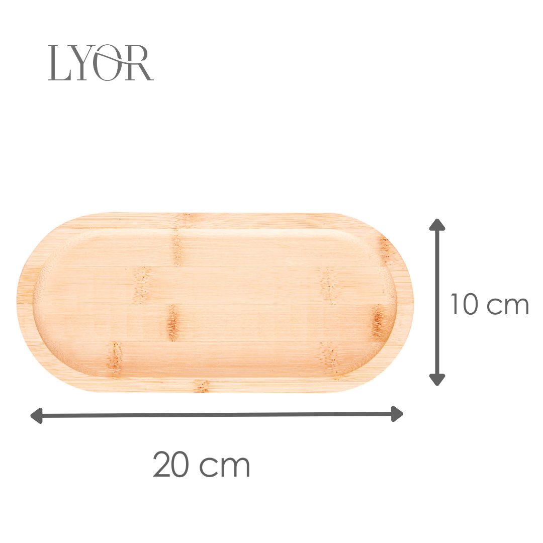 Bandeja Oval Nature 20cm x 10cm x 1,5cm Bambu - Lyor