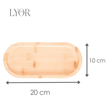 Bandeja Oval Nature 20cm x 10cm x 1,5cm Bambu - Lyor