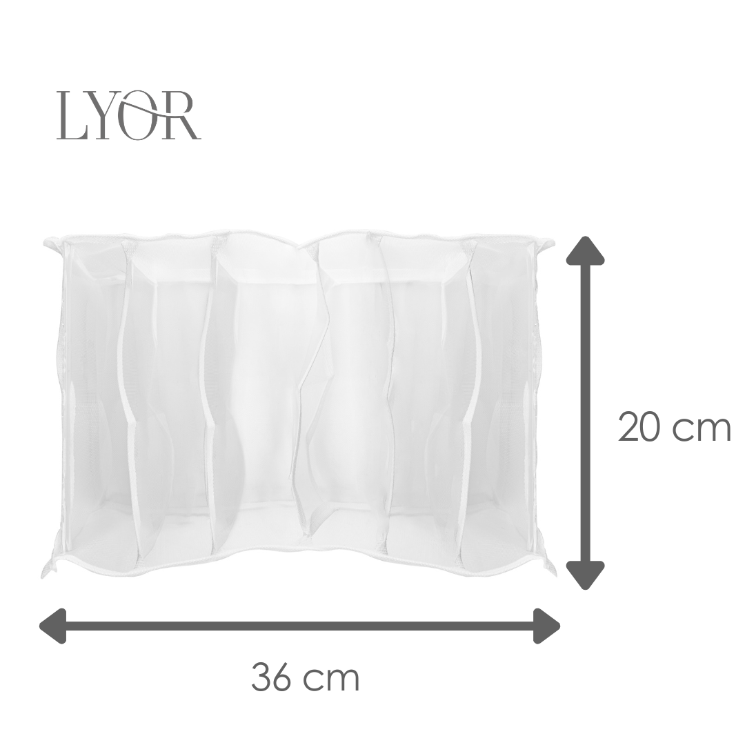 Colmeia Organizadora com 7 Divisórias 36cm x 24cm x 20cm Branca Nylon - Lyor