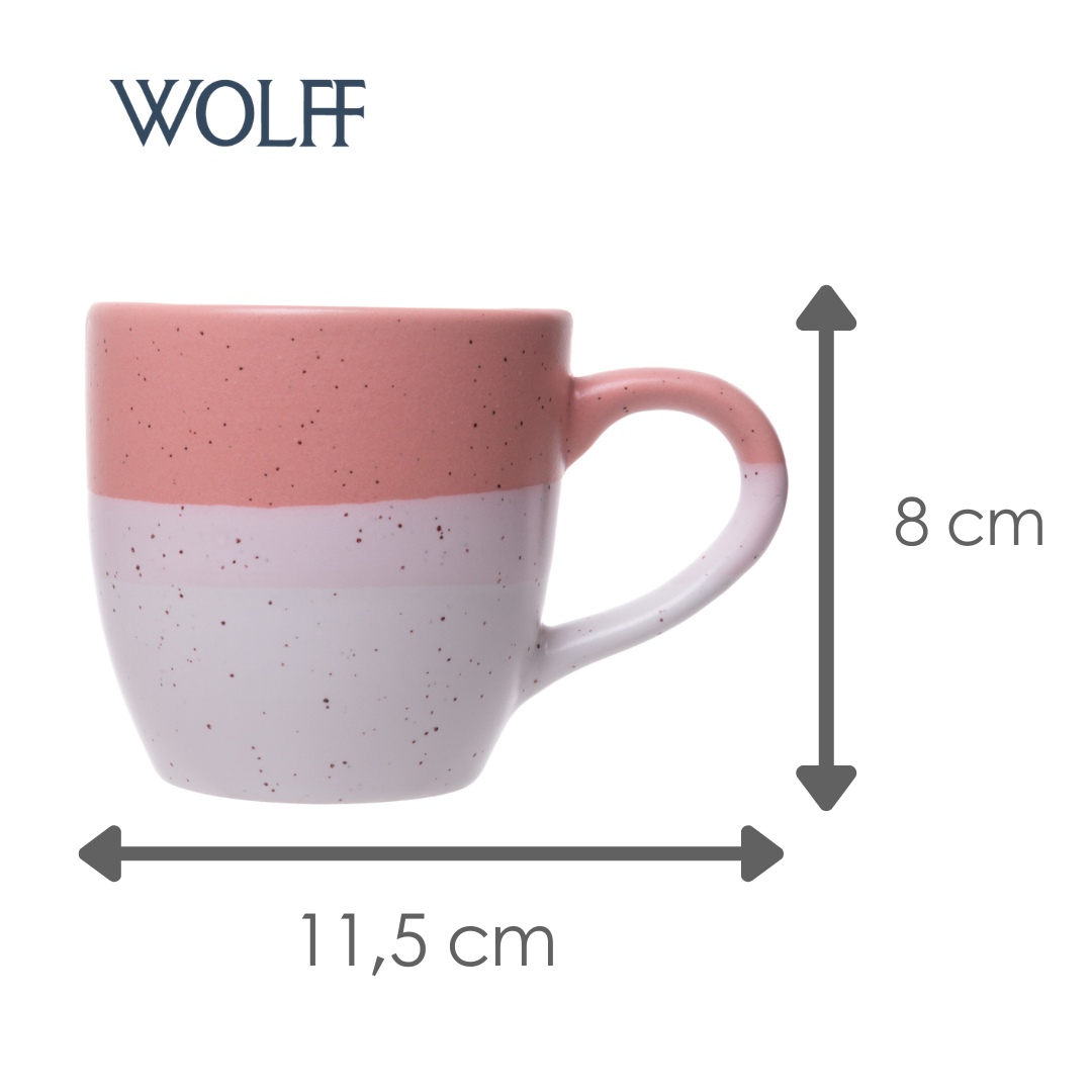 Caneca Ombré 210ml Rosa Cerâmica - Wolff