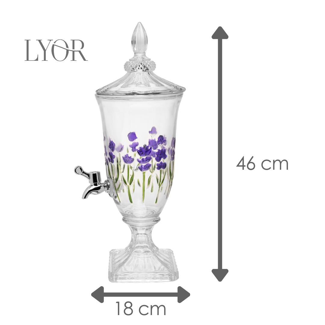 Suqueira com Pé e Tampa Lavanda 2L Cristal - Lyor