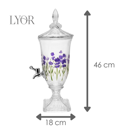 Suqueira com Pé e Tampa Lavanda 2L Cristal - Lyor