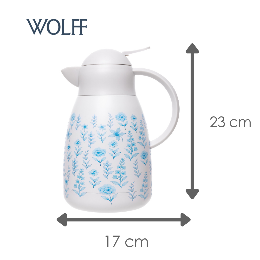 Garrafa Térmica com Dupla Parede Hortênsia 1,2L Aço Inox - Wolff