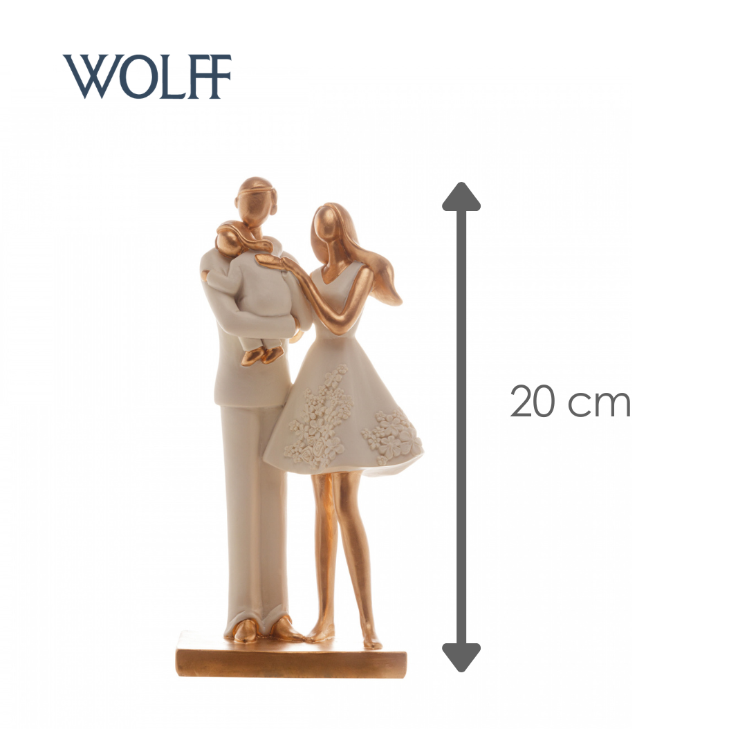 Figura Decorativa de Resina Família Branco 9cm x 6cm x 20cm - Wolff