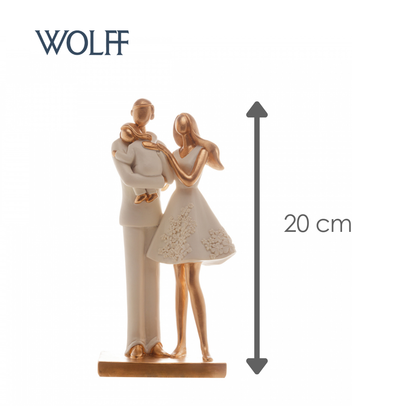 Figura Decorativa de Resina Família Branco 9cm x 6cm x 20cm - Wolff