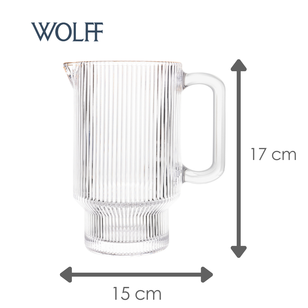 Jarra Wolff Lines com Fio de Ouro 900ml Cristal Ecológico - Wolff