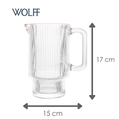 Jarra Wolff Lines com Fio de Ouro 900ml Cristal Ecológico - Wolff