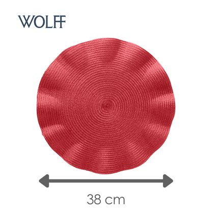 Lugar Americano de Polipropileno Babado Vermelho 38cm - Wolff