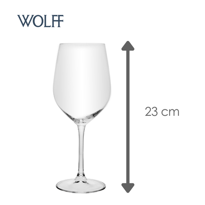 Jogo 6 Taças de Vinho Crex 480ml Cristal Ecológico Bohemia - Wolff
