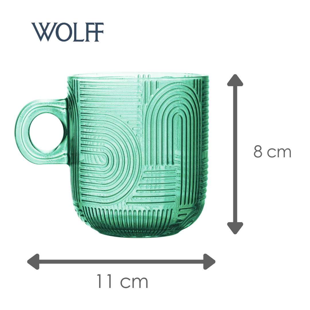 Conjunto 4 Xícaras de Vidro Colorido Frankfurt 220ml - Wolff