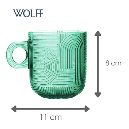 Conjunto 4 Xícaras de Vidro Colorido Frankfurt 220ml - Wolff