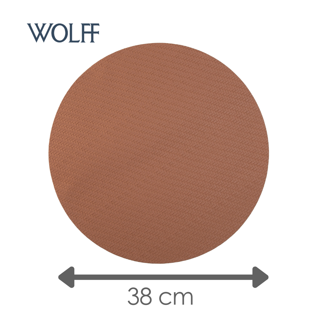 Lugar Americano Redondo Amélie 38cm Taupe PVC - Wolff.