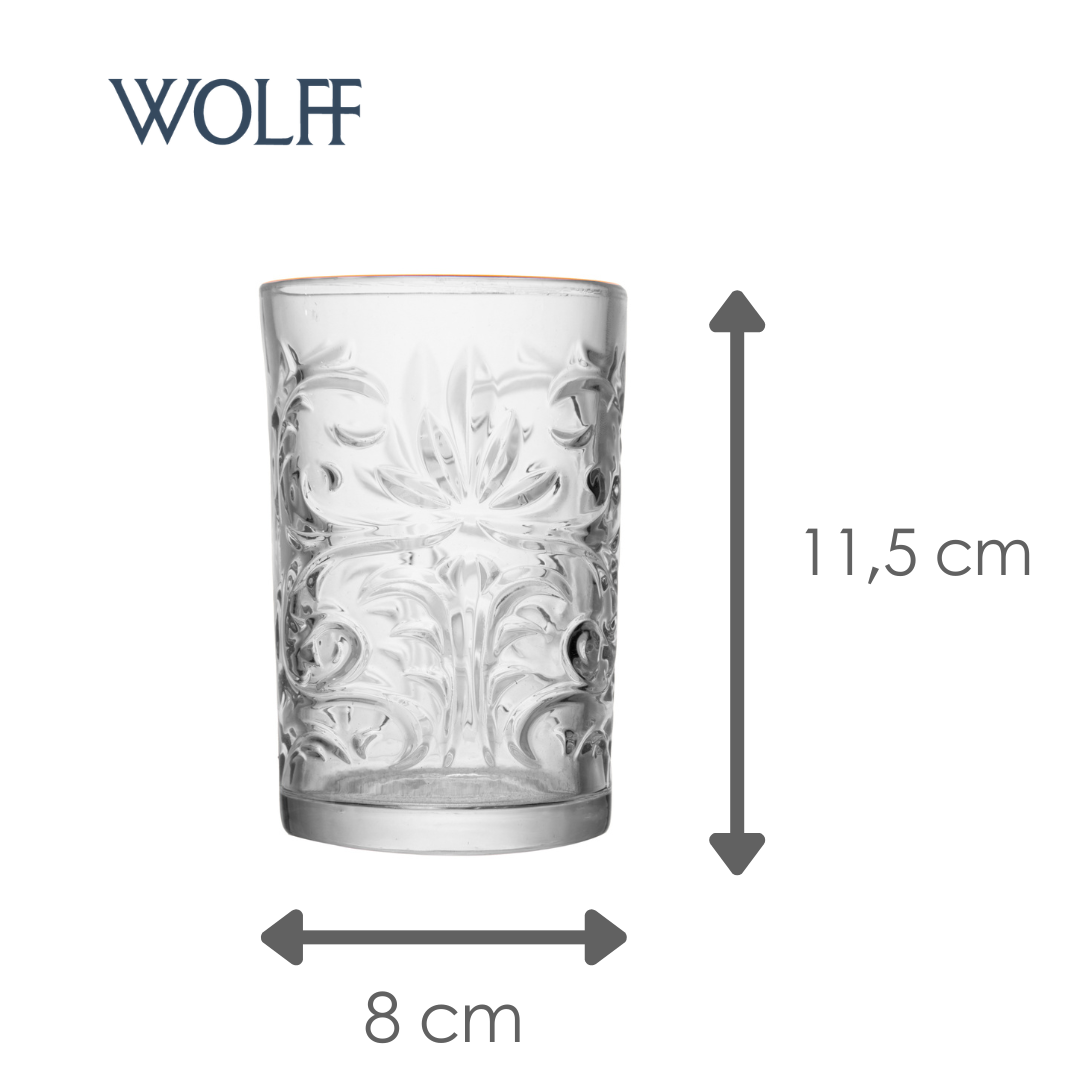Copo Alto Arabesco com Fio de Ouro 330ml Cristal Ecológico - Wolff