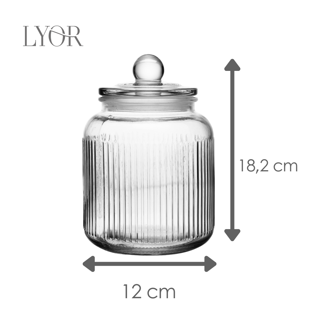 Pote Hermético Essência 1,3L Vidro - Lyor