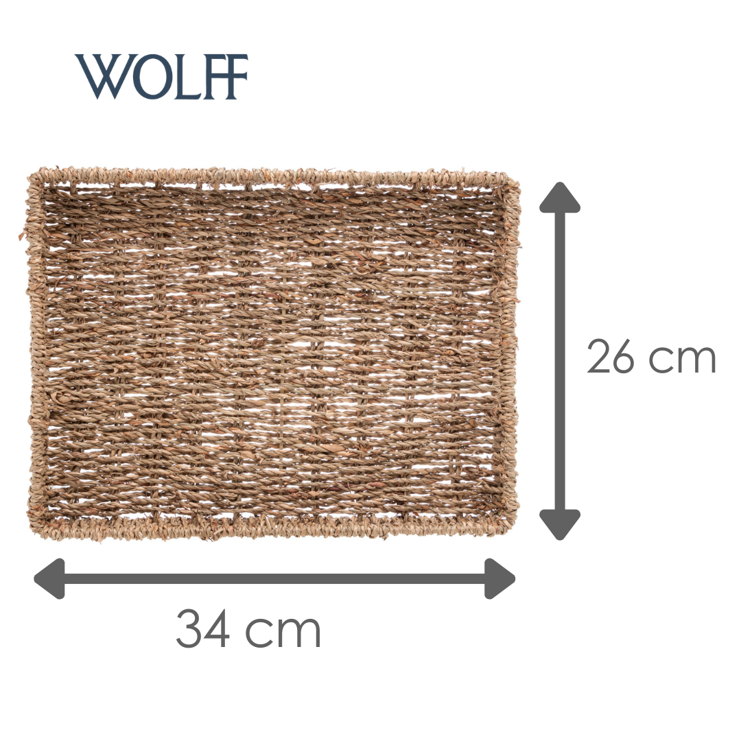 Bandeja de Sisal 34cm x 26cm x 4,5cm - Wolff