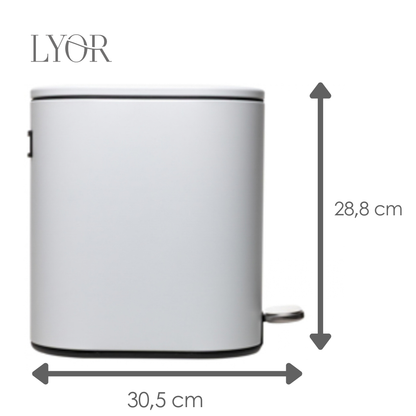 Lixeira Retangular com Pedal Discreet 5L Branco Metal - Lyor