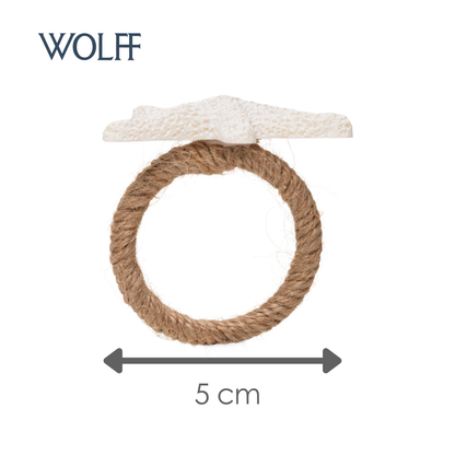 Conjunto 4 Anéis para Guardanapos Maré Branco Plástico - Wolff
