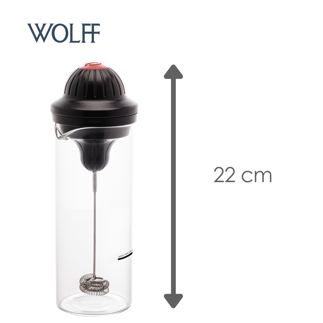 Mixer Multiuso com Copo de Vidro Borossilicato Preto 450ml - Wolff