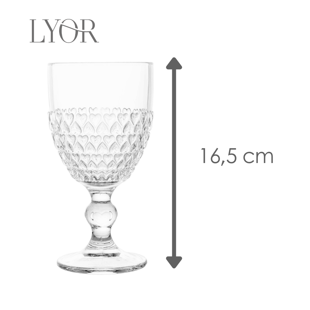 Taça de Água Coração 330ml Cristal Ecológico - Lyor