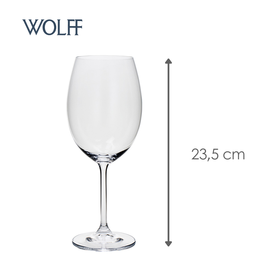 Jogo 6 Taças de Água De Cristal Ecológico Bohemia Gastro/Colibri 580Ml - Wolff