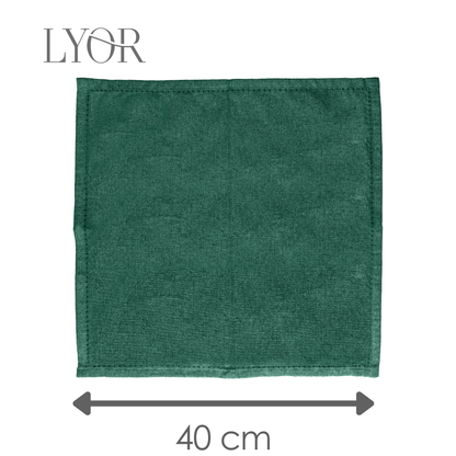 Conjunto 4 Guardanapos Momentos 40cm x 40cm Verde Algodão - Lyor