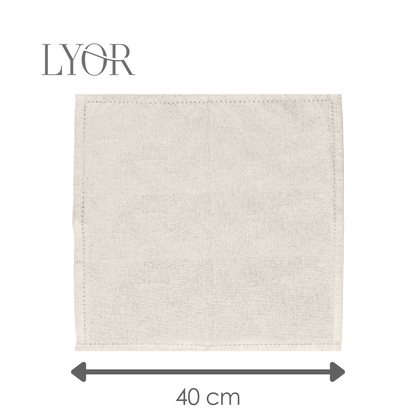 Conjunto 4 Guardanapos Momentos 40cm x 40cm Off White Algodão - Lyor